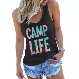 Camp Life Tie-Die Summer Top For Girls Summer Camp Tee Women Flowy Tank | Mazezy