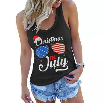 Christmas In July Funny 4Th Of July Beach Summer Christmas Women Flowy Tank - Seseable