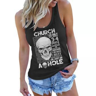 Church Name Gift Church Ive Only Met About 3 Or 4 People Women Flowy Tank - Seseable