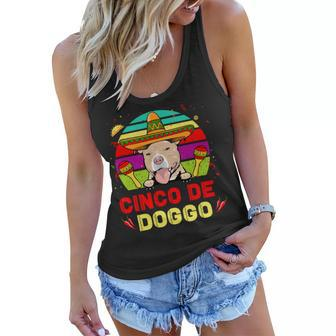 Cinco De Doggo Hilarious Pit Bull Dog For Cinco De Mayo T-Shirt Women Flowy Tank - Seseable