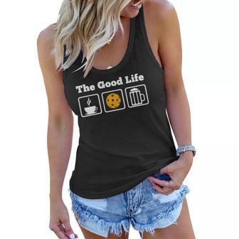 Coffee Pickleball And Beer The Good Life Women Flowy Tank | Mazezy