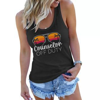 Counselor Off Duty Sunglasses Beach Sunset Women Flowy Tank | Mazezy