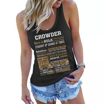 Crowder Name Gift Crowder Born To Rule Women Flowy Tank - Seseable