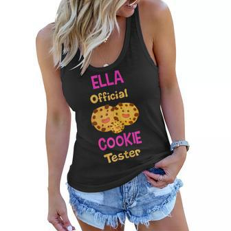 Ella Official Cookie Tester First Name Funny Women Flowy Tank - Seseable