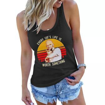 Every Cats Life Is Worth Something Vintage Women Flowy Tank | Mazezy