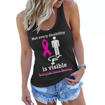 Every Disability Is Visible Eosinophilic Disease Awareness Pink Ribbon Eosinophilic Disease Eosinophilic Disease Awareness Women Flowy Tank - Monsterry