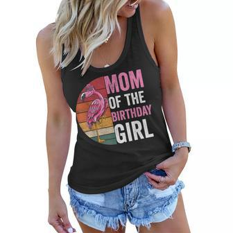 Flamingo Mom Of The Birthday Girl Matching Birthday Outfit Women Flowy Tank - Seseable