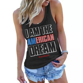 Fourth Of July I Am The American Dream Graphic Women Flowy Tank - Seseable