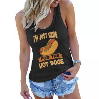 Franks Sausages Funny Hotdog Im Just Here For The Hot Dogs Women Flowy Tank | Mazezy