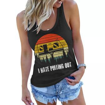 Funny Camping I Hate Pulling Out Retro Travel V3 Women Flowy Tank - Seseable