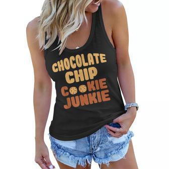 Funny Chocolate Chip Cookie Junkie Chocolate Chip Gift Women Flowy Tank - Seseable