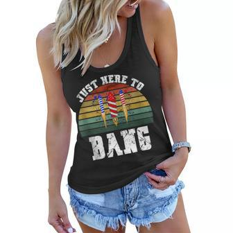 Funny Fireworks Patriotic 4Th Of July Just Here To Bang Women Flowy Tank - Seseable