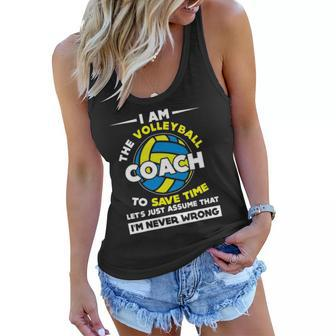 Funny I Am The Volleyball Coach Sports Gift Women Flowy Tank | Mazezy