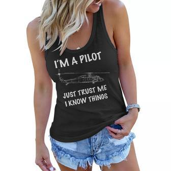 Funny | Im A Pilot Trust Me I Know Things | Uh-60 Blackhawk Women Flowy Tank - Seseable