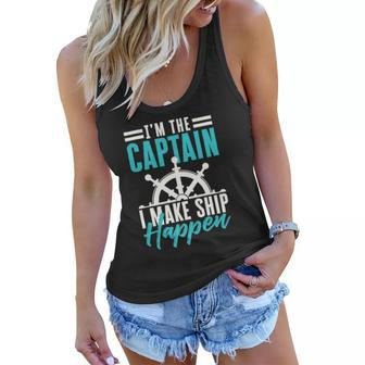 Funny Sailing Boating Im The Captain Sailor Women Flowy Tank | Mazezy