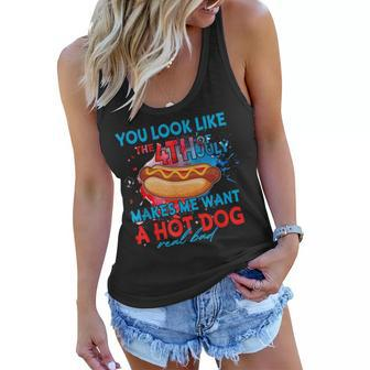 Funny You Look Like 4Th Of July Makes Me Want A Hot Dog Women Flowy Tank - Seseable