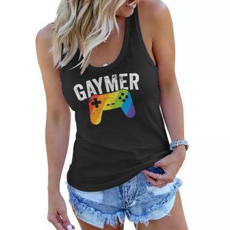 Gaymer Lgbt Gamer Pride Rainbow Parade March Nerd Geek Women Flowy Tank | Mazezy