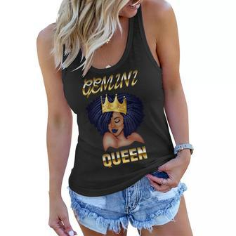 Gemini Queen Born In May-June Black Queen Birthday Women Flowy Tank - Seseable