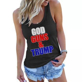 God Gun & Trump Vintage Christian Women Flowy Tank | Mazezy
