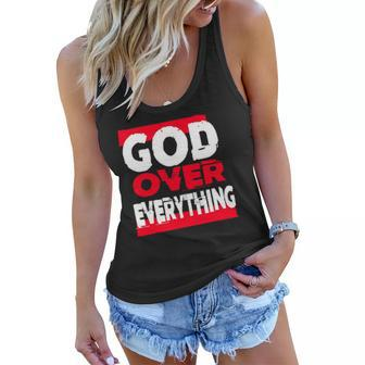 God Over Everything Religion Jesus Women Flowy Tank | Mazezy