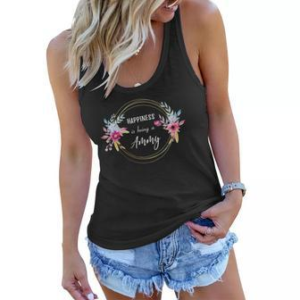 Happiness Is Being A Ammy Mothers Day Gift Grandma Flower Women Flowy Tank | Mazezy