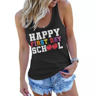 Happy First Day Of School Back To School Teachers Kids Women Flowy Tank - Seseable