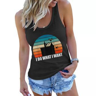 I Do What I Want Cat Retro Vintage Funny Cat T Women Flowy Tank - Monsterry CA