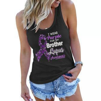 I Wear Purple For My Brother - Lupus Awareness Women Flowy Tank | Mazezy