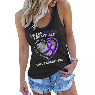 I Wear Purple For Myself Lupus Awareness Products Women Men Women Flowy Tank | Mazezy