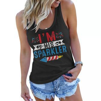 Im His Sparkler 4Th July His And Hers Matching Couples Women Flowy Tank - Seseable