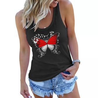 Indonesia Flag Indonesian Butterfly Lover Gift Women Flowy Tank | Mazezy