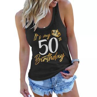 Its My 50Th Birthday 1971 Gift Fifty Years Old Anniversary Women Flowy Tank - Seseable