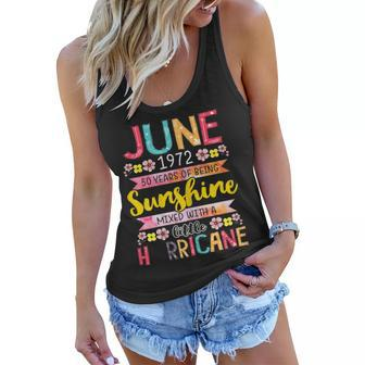 June Girl 1972 50 Birthday 50 Year Awesome Since 1972 Women Flowy Tank - Seseable