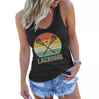 Lacrosse Vintage Retro Lacrosse Stick Sun Gifts Women Flowy Tank | Mazezy