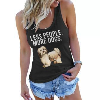Less People More Dogs Havanese Funny Introvert Women Flowy Tank - Monsterry CA