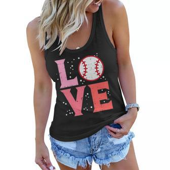 Love Baseball Cute Sports Fan Player Team Men Women Kids Women Flowy Tank | Mazezy