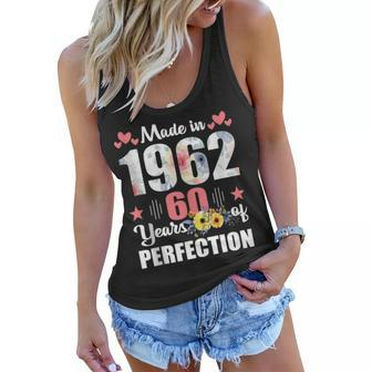 Made 1962 Floral 60 Years Old Family 60Th Birthday 60 Years Women Flowy Tank - Seseable