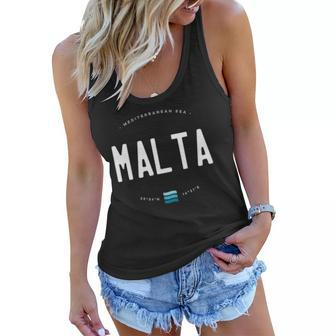 Malta Beach Waves Gift Mediterranean Sea Women Flowy Tank | Mazezy