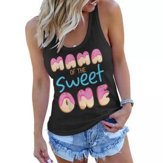 Mama Of Sweet One First Birthday Party Matching Family Donut Women Flowy Tank - Seseable
