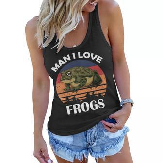 Man I Love Frogs Funny Retro Frog V2 Women Flowy Tank | Favorety UK