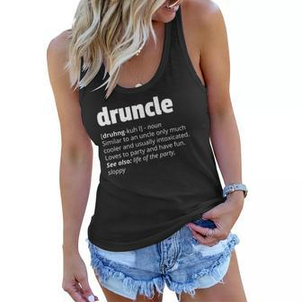 Mens Druncle Funny Fathers Day Drunk Uncle Gift Women Flowy Tank | Mazezy