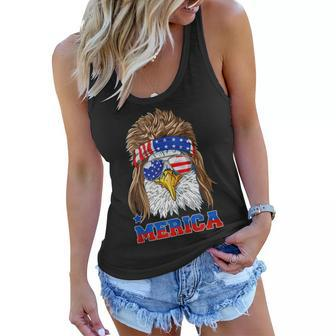 Merica Eagle Mullet 4Th Of July American Flag Patriotic Gift Women Flowy Tank - Seseable