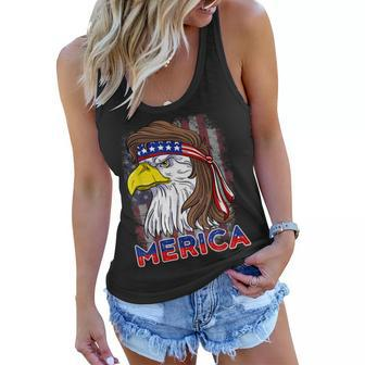 Merica Eagle Mullet American Flag Usa Men 4Th Of July V2 Women Flowy Tank - Seseable