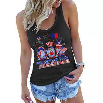 Merica Gnomes Happy 4Th Of July Us Flag Independence Day Women Flowy Tank - Seseable
