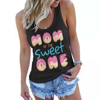 Mom Of Sweet One First Birthday Party Matching Family Donut Women Flowy Tank - Seseable