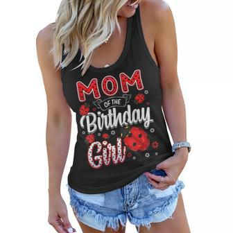 Mom Of The Birthday Girl - Family Ladybug Birthday Women Flowy Tank - Seseable