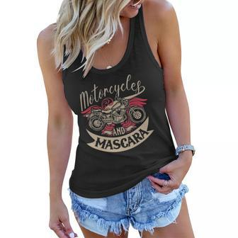 Motorcycles And Mascara Clothes Moped Chopper Motocross Women Flowy Tank | Mazezy