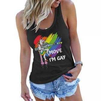 Move Im Gay - Rainbow Unicorn Lgbtq Pride Women Flowy Tank | Mazezy