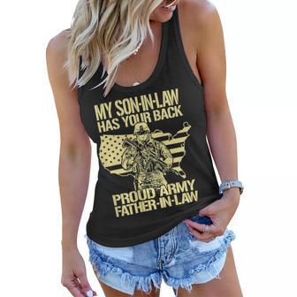 My Soninlaw Has Your Back Proud Army 688 Shirt Women Flowy Tank | Favorety