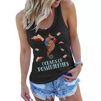 Oceans Of Possibilities Summer Reading 2022 Librarian Women Flowy Tank | Mazezy
